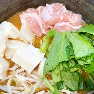 チキンと小松菜のカレー鍋